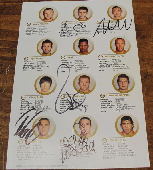 Manchester United 2008 European Champions Multi Signed Euro Program Pages