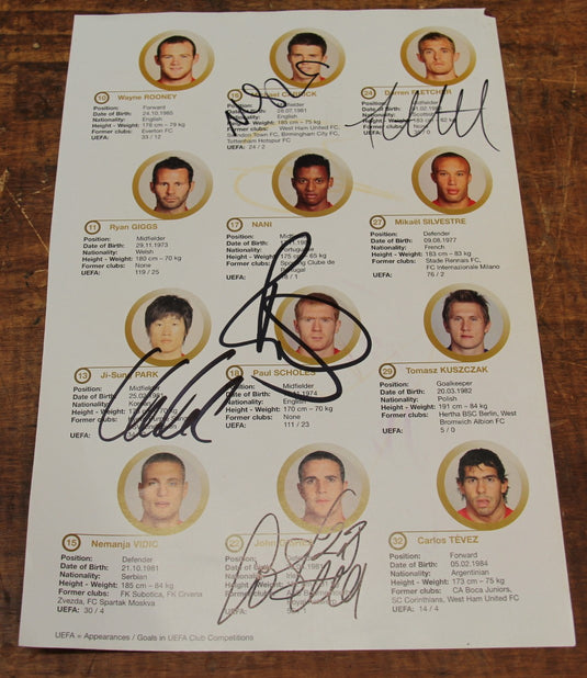 Manchester United 2008 European Champions Multi Signed Euro Program Pages
