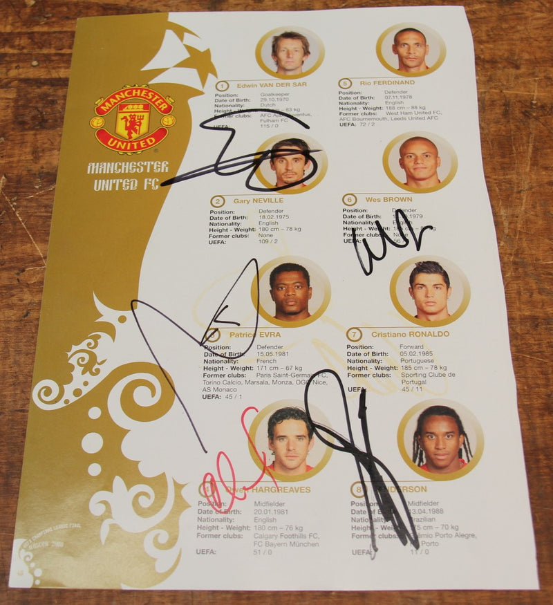 Load image into Gallery viewer, Manchester United 2008 European Champions Multi Signed Euro Program Pages
