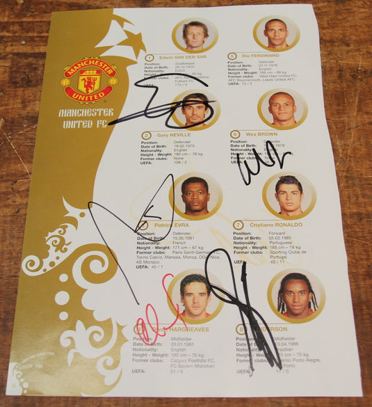 Manchester United 2008 European Champions Multi Signed Euro Program Pages