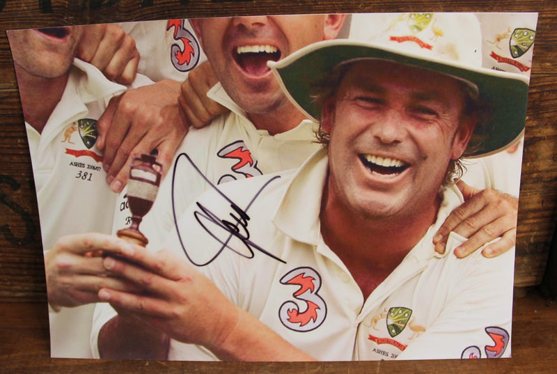 Load image into Gallery viewer, Shane Warne - Ashes Celebration Personally Signed Photo
