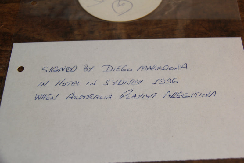 Load image into Gallery viewer, Diego Maradona Personally Signed Picture and Coaster (2 signatures)
