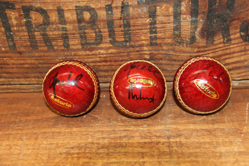 Load image into Gallery viewer, Shane Warne - 3 x Personally Signed Mini Balls, One Dual Signed
