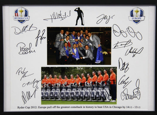 Ryder Cup 2012 Team Signed Piece, Framed - The Miracle at Medinah