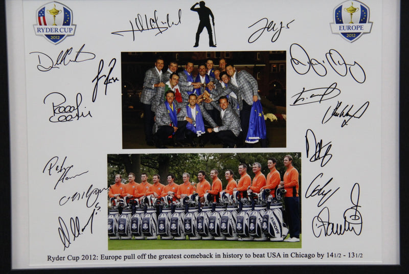 Load image into Gallery viewer, Ryder Cup 2012 Team Signed Piece, Framed - The Miracle at Medinah
