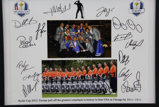 Ryder Cup 2012 Team Signed Piece, Framed - The Miracle at Medinah