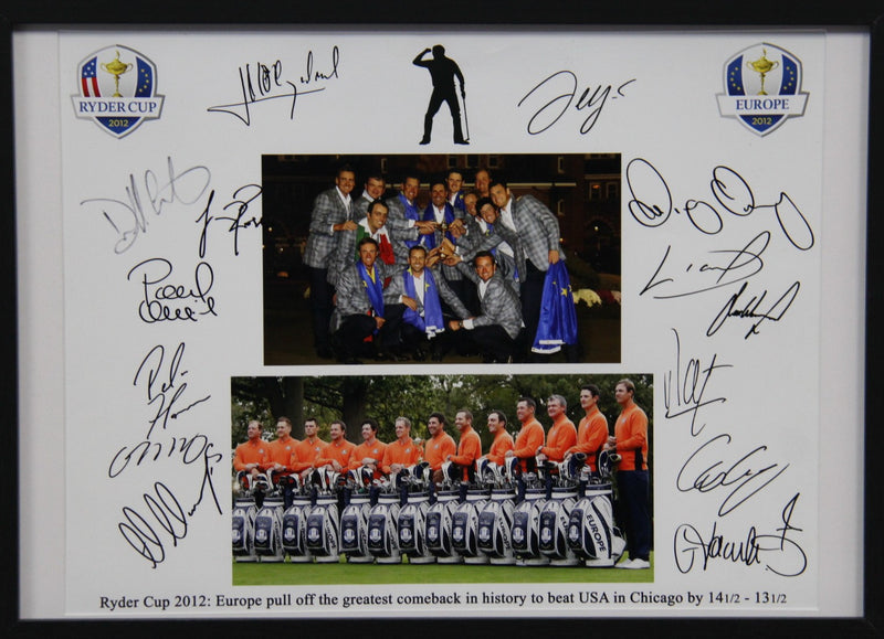 Load image into Gallery viewer, Ryder Cup 2012 Team Signed Piece, Framed - The Miracle at Medinah
