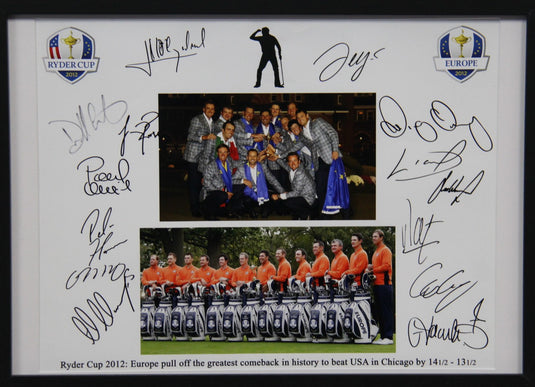 Ryder Cup 2012 Team Signed Piece, Framed - The Miracle at Medinah