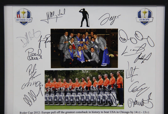Ryder Cup 2012 Team Signed Piece, Framed - The Miracle at Medinah