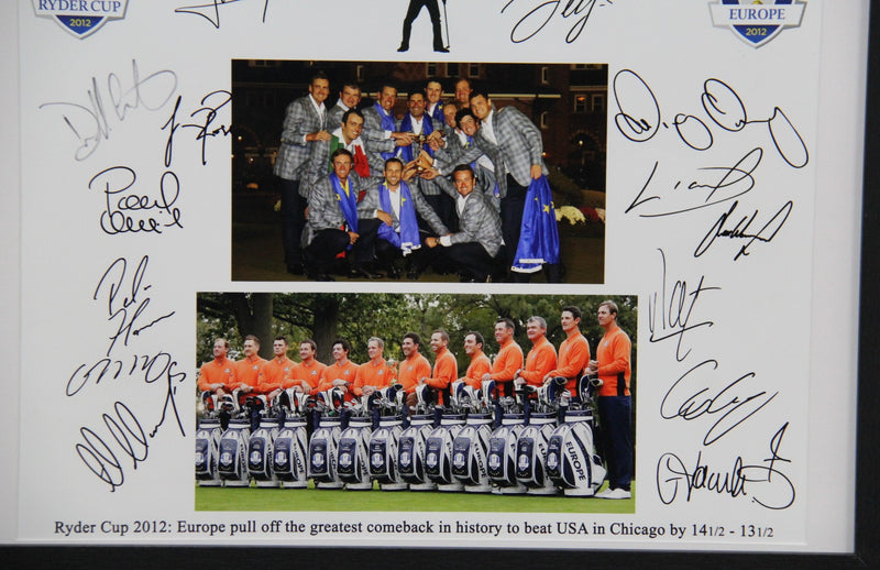 Load image into Gallery viewer, Ryder Cup 2012 Team Signed Piece, Framed - The Miracle at Medinah
