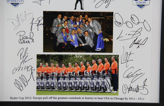 Ryder Cup 2012 Team Signed Piece, Framed - The Miracle at Medinah