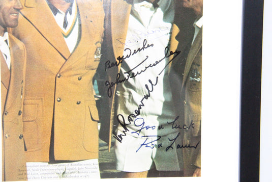 Australian Tennis Legends Personally Signed by 4, Framed
