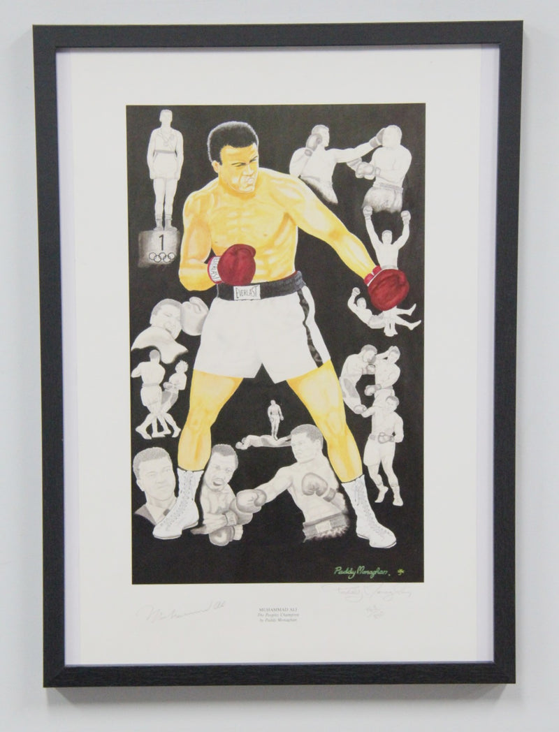 Load image into Gallery viewer, Muhammad Ali Personally Signed Ltd Ed, Framed PLUS Bonus Roberto Duran Signed Pic
