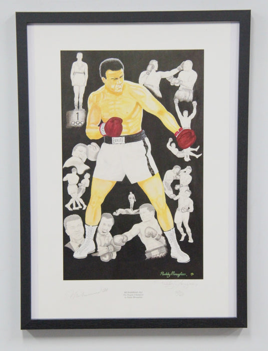 Muhammad Ali Personally Signed Ltd Ed, Framed PLUS Bonus Roberto Duran Signed Pic