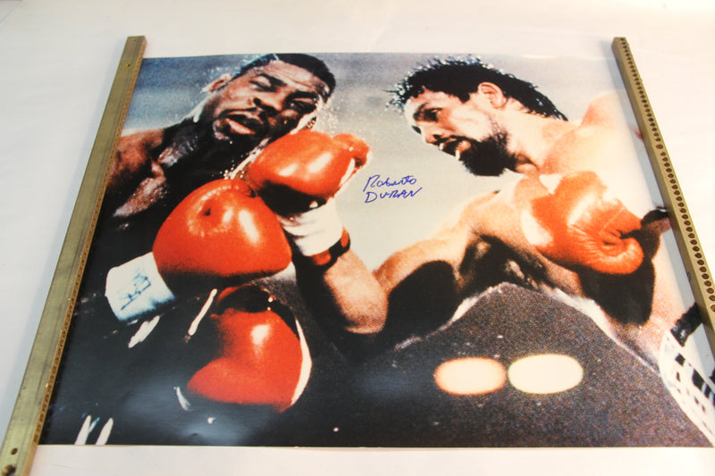 Load image into Gallery viewer, Muhammad Ali Personally Signed Ltd Ed, Framed PLUS Bonus Roberto Duran Signed Pic
