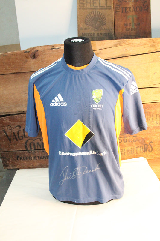 David Warner Personally Signed "Powerhouse" + BONUS Warner Signed Shirt