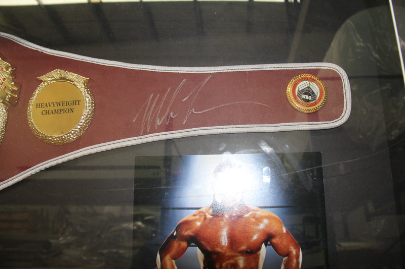 Load image into Gallery viewer, Mike Tyson Personally Signed Belt and Glove, Framed
