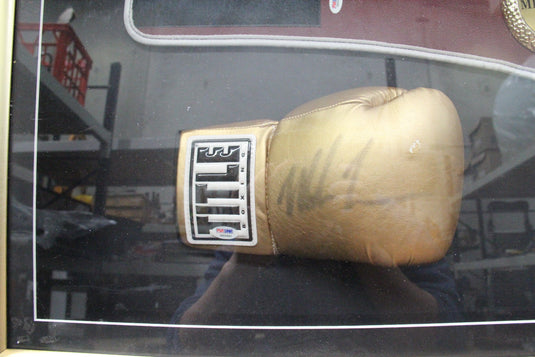 Mike Tyson Personally Signed Belt and Glove, Framed