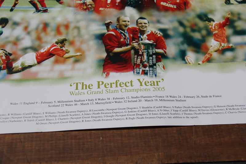 Load image into Gallery viewer, Wales 2005 Grand Slam Winning Rugby Team Hand Signed Poster
