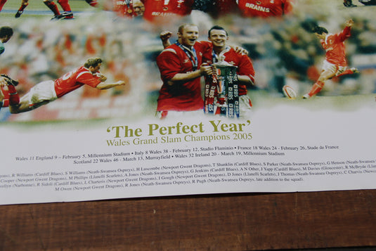 Wales 2005 Grand Slam Winning Rugby Team Hand Signed Poster