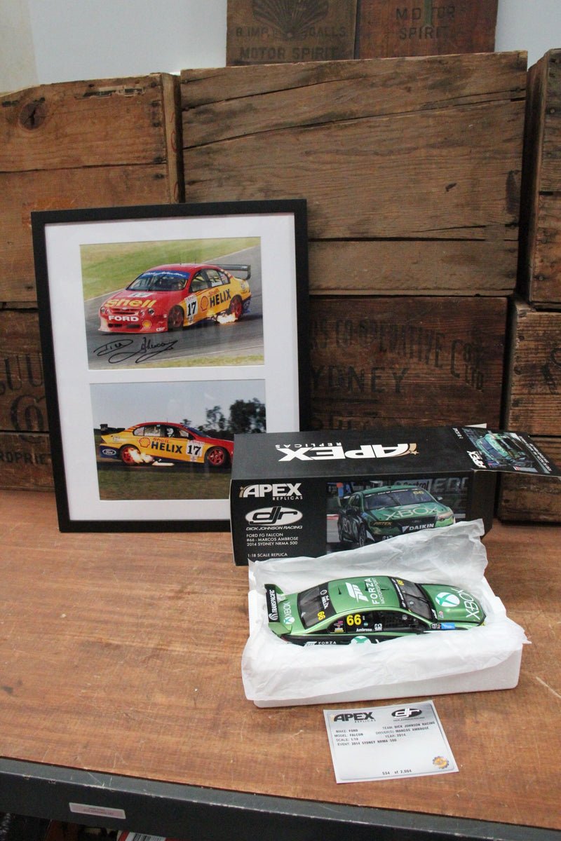 Load image into Gallery viewer, Marcos Ambrose 1:18 FG Falcon Model + Dick Johnson Signed Tribute
