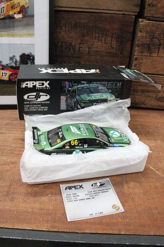 Marcos Ambrose 1:18 FG Falcon Model + Dick Johnson Signed Tribute
