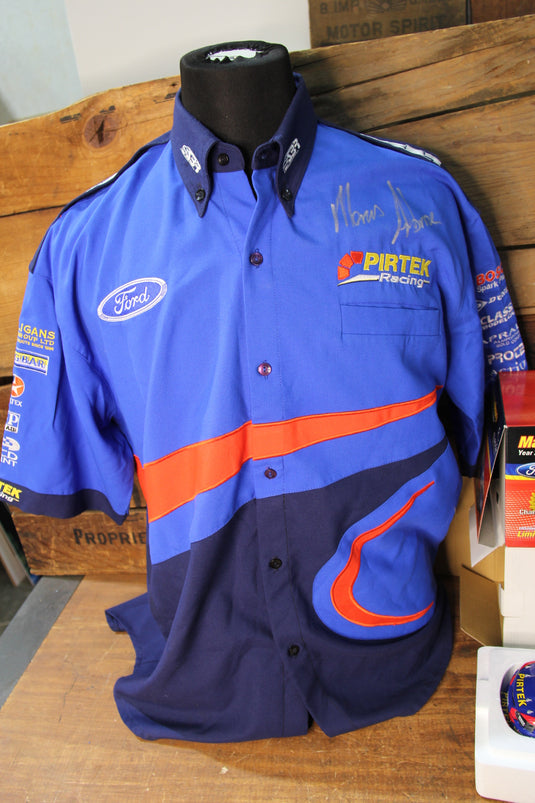 Marcos Ambrose Personally Signed Official Shirt + Signed 2003 BA Falcon 1:18