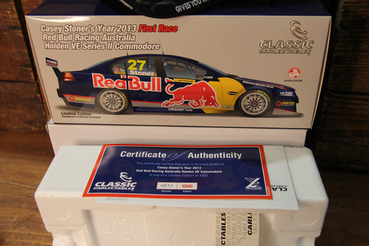 Casey Stoner Personally Signed 1:18 Holden VE Commodore + Signed Red Bull Cap