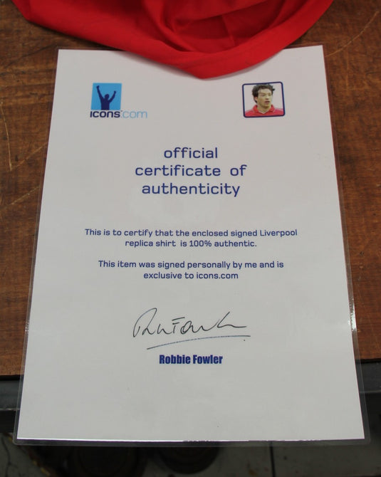 Robbie Fowler Personally Signed Liverpool FC Shirt and Signed/Framed Photo