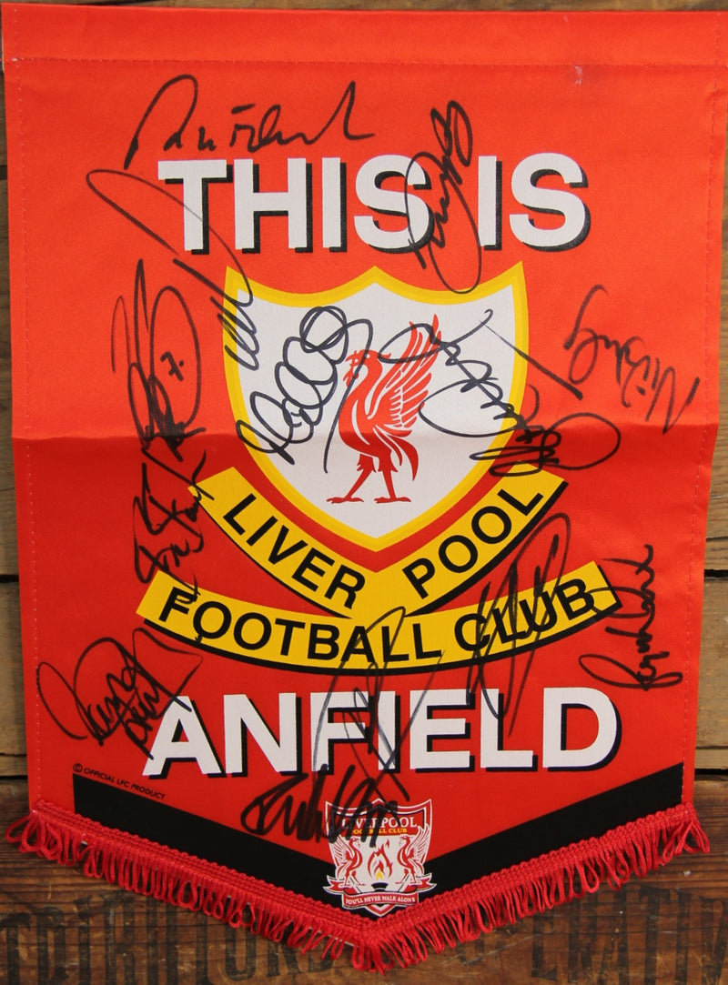 Load image into Gallery viewer, Liverpool FC 2000/2001 Pennant Personally Signed by 11
