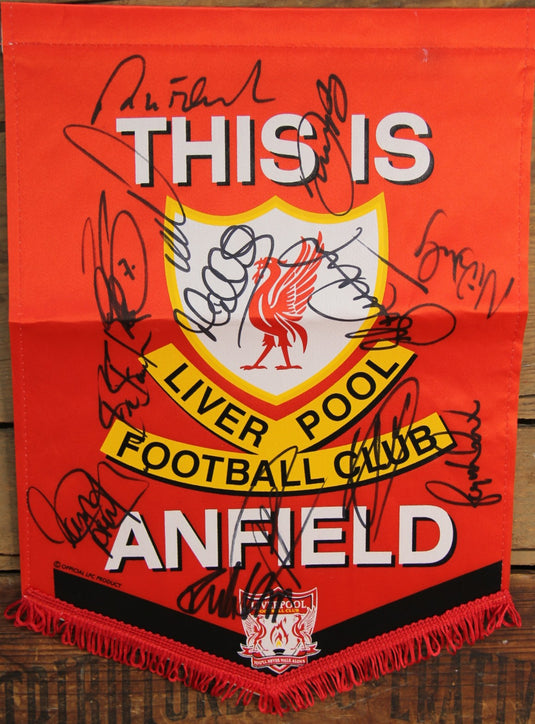 Liverpool FC 2000/2001 Pennant Personally Signed by 11