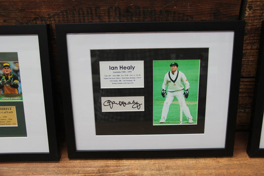 Aussie Wicketkeeping Greats - Gilchrist, Healy, Marsh - Personally signed/Framed