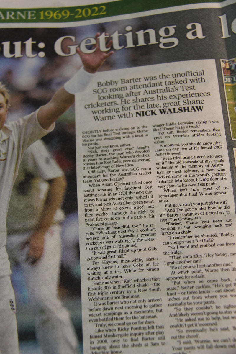 Load image into Gallery viewer, Shane Warne's Final Test - Collection Including Signed &amp; Inscribed NSW Blues Shirt

