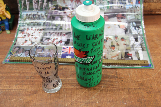 Shane Warne's Final Test - Collection Including Gatorade Bottle and Glass