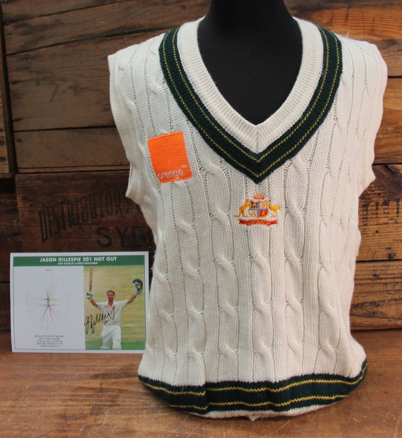 Load image into Gallery viewer, Australian Cricket - Jason Gillespie's Test Worn Sleeveless Jumper
