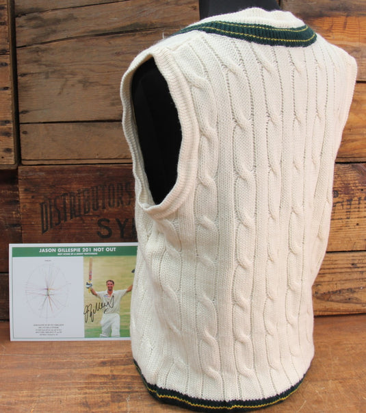 Australian Cricket - Jason Gillespie's Test Worn Sleeveless Jumper