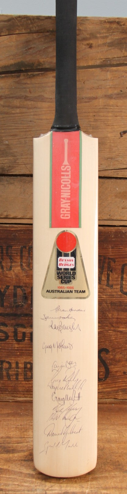 Load image into Gallery viewer, Australia, India, New Zealand - 1985/1986 WSC Teams Signed Bat
