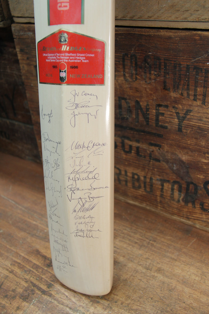 Load image into Gallery viewer, Australia, India, New Zealand - 1985/1986 WSC Teams Signed Bat
