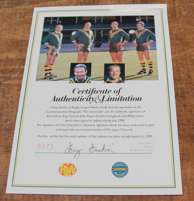 Load image into Gallery viewer, 'The Immortals" - NRL Licensed - Personally Signed by 5, Framed
