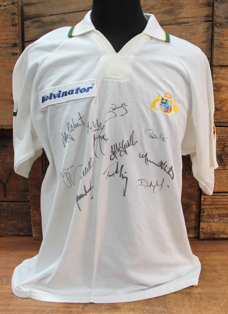 Load image into Gallery viewer, Australia v India 2001 - Jason Gillespie Test-Worn Shirt
