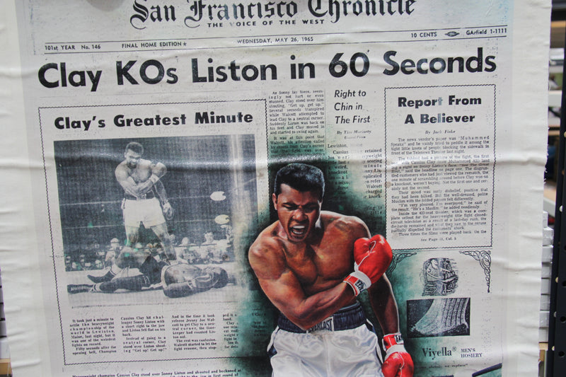 Load image into Gallery viewer, Muhammad Ali Personally Signed Canvas Giclee Plus Bonus Frazier Signed Vinyl

