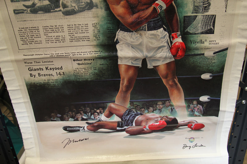 Load image into Gallery viewer, Muhammad Ali Personally Signed Canvas Giclee Plus Bonus Frazier Signed Vinyl
