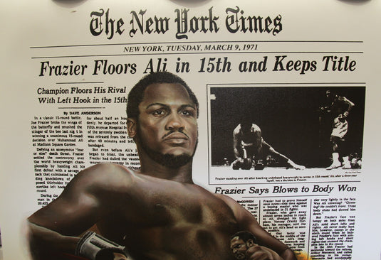 Muhammad Ali Personally Signed Canvas Giclee Plus Bonus Frazier Signed Vinyl