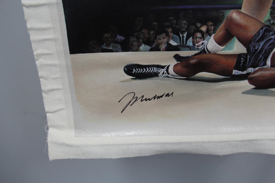 Muhammad Ali Personally Signed Canvas Giclee Plus Bonus Frazier Signed Vinyl