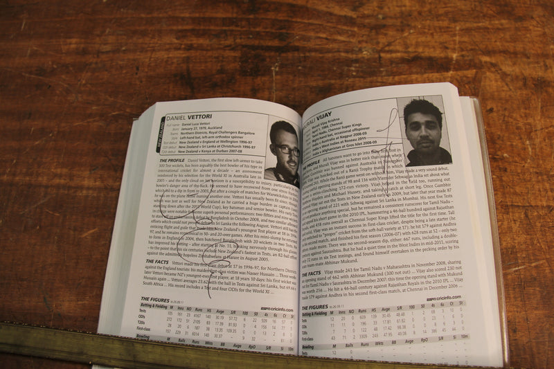 Load image into Gallery viewer, Wisden 2012 Cricket Guide Personally Signed by a Multitude of International Players
