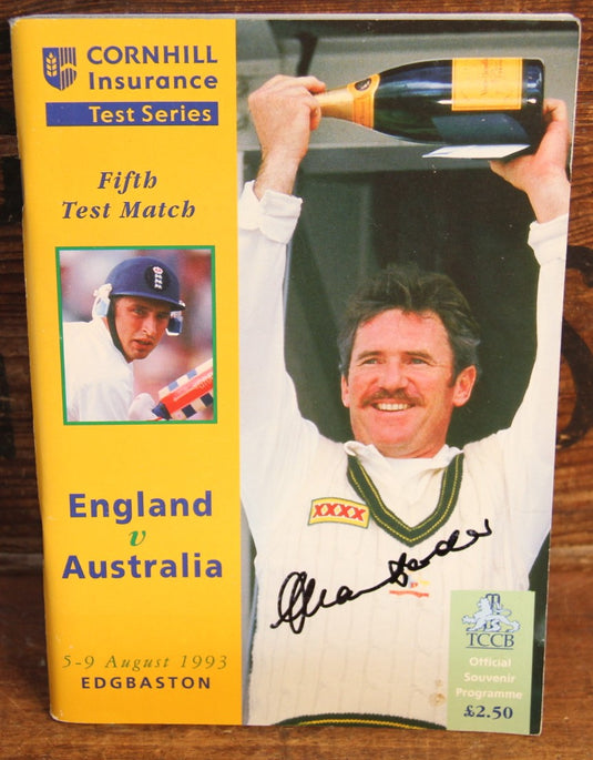 Australian Cricket - 1993 Ashes Program - Personally Signed Incl. Warne, Border