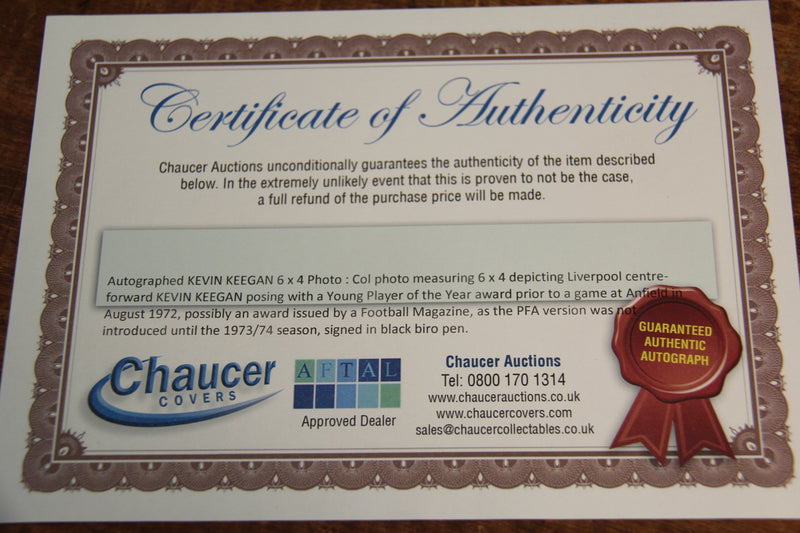 Load image into Gallery viewer, Kevin Keegan Liverpool FC Personally Signed Photo With Chaucer UK COA
