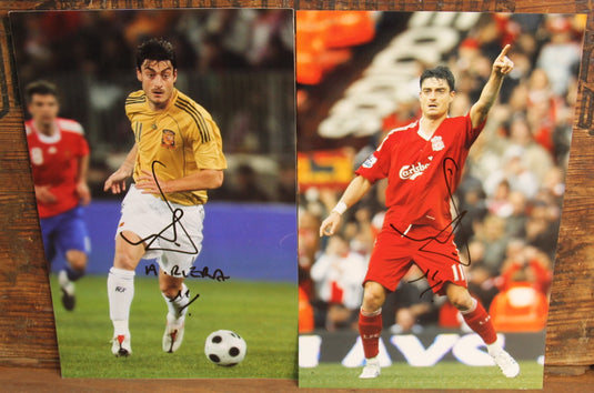 Liverpool FC/Spain Albert Riera Personally Signed Photos x 2