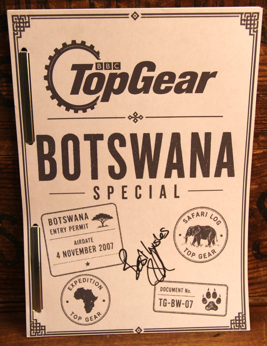 Jeremy Clarkson Personally Signed Top Gear "Botswana Special" Script