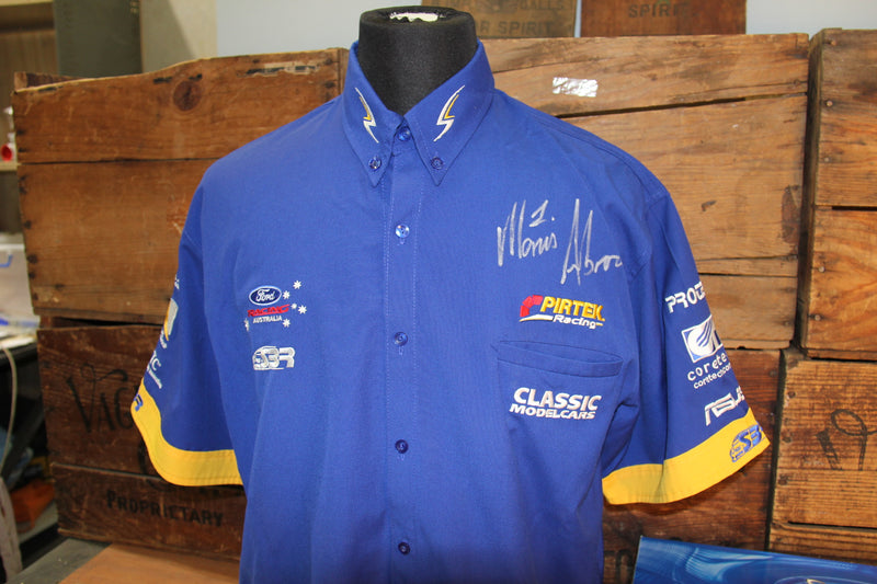Load image into Gallery viewer, Marcos Ambrose Personally Signed Official Shirt + 2002 AU Falcon 1:18
